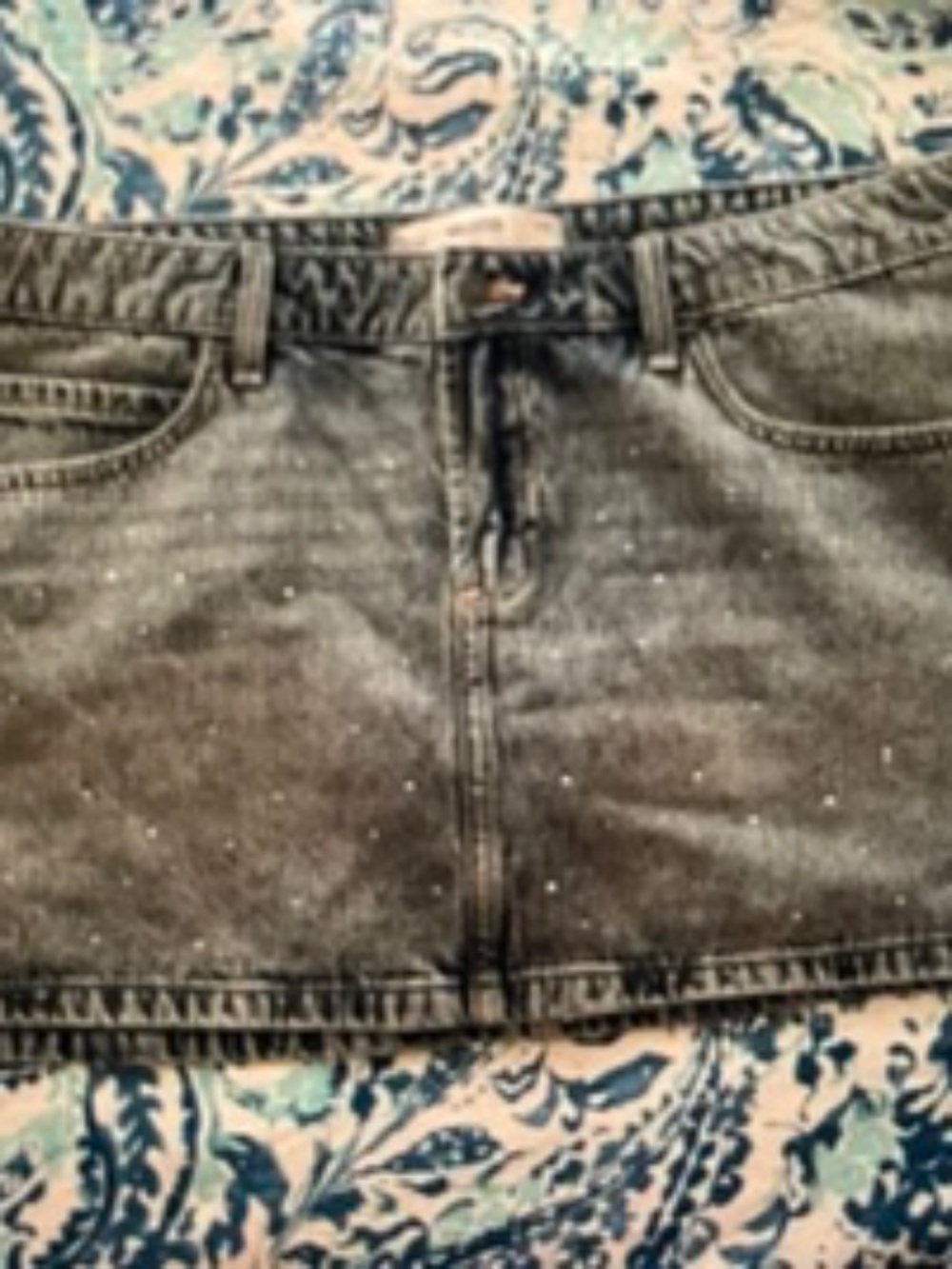 NWOT Hollister Low Rise Diamond Studded Denim Mini Skort (XL)